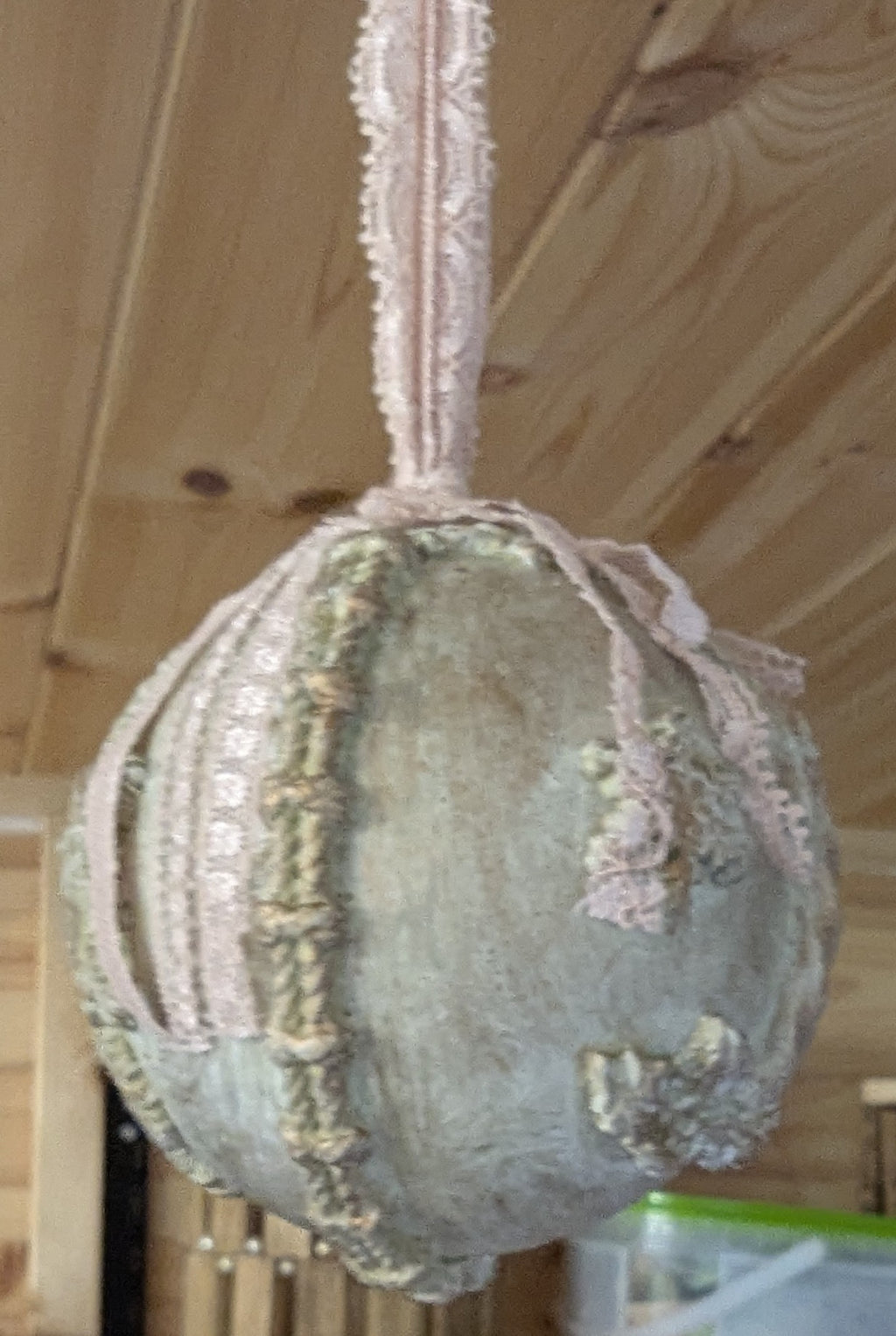 Clay Bird & Branch Bauble – Textured Plastic Christmas Ornament