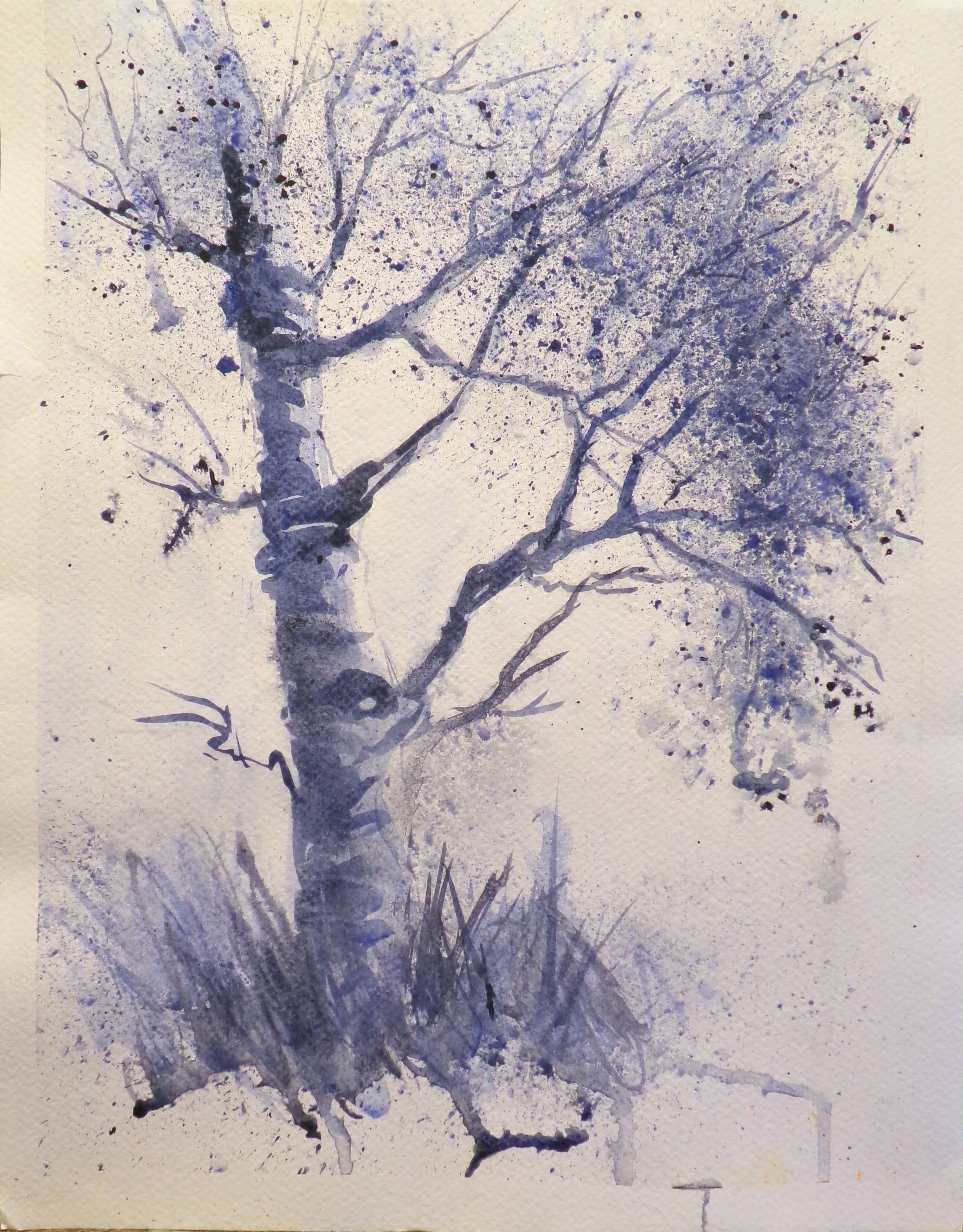 “Whispers of Winter” – Original Watercolor Tree Painting