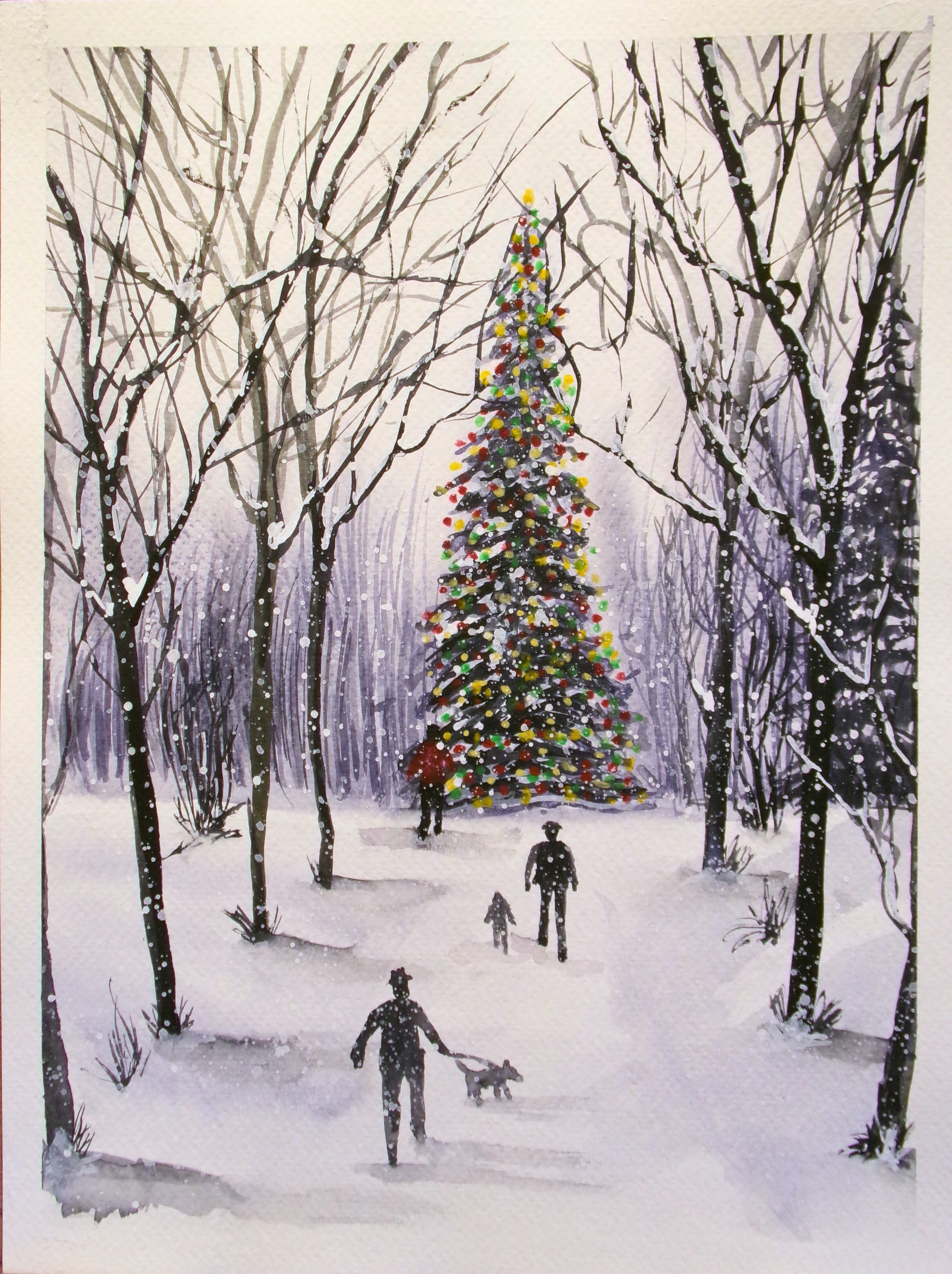 Holiday Gathering – Snowy Forest Christmas Scene